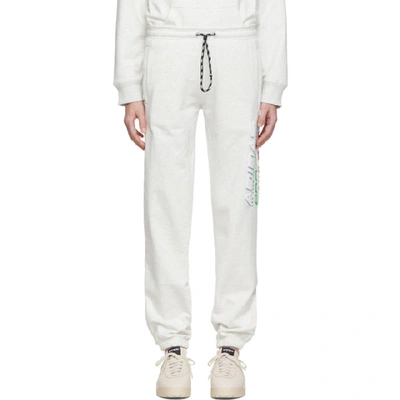 Adidas Originals By Alexander Wang Printed Cotton-terry Track Pants In Light Grey