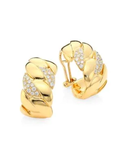 Alberto Milani Via Brera 18k Yellow Gold & Diamond Curb Earrings