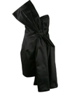 Paule Ka Satin Bow Dress In Black