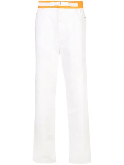 Maison Margiela Loose Fit Belted Jeans In White