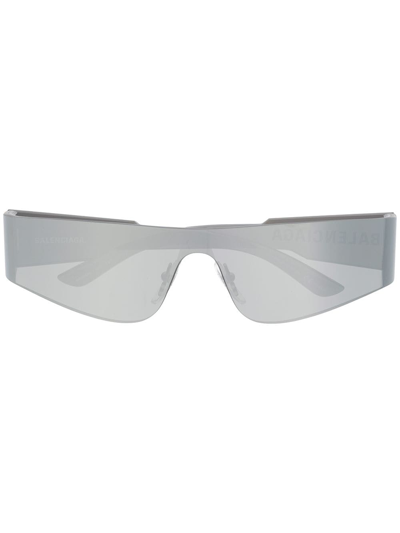 Balenciaga Mono Rectangle Sunglasses In Gray