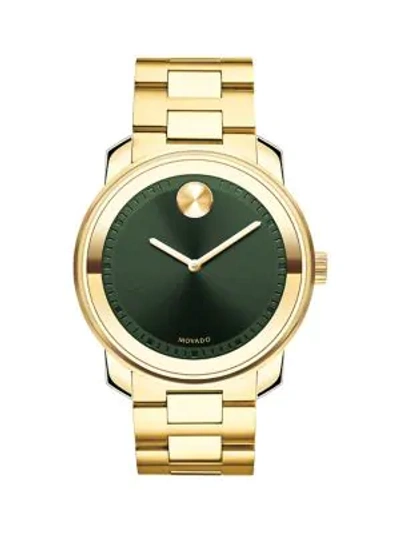 Movado Bold Stainless Steel Watch In Green Dial