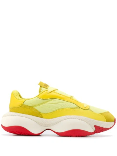 Puma Low-top Sneakers Alteration Textile Crinkled Yellow