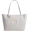 Ferragamo City Quilted Gancio Leather Tote - Grey In Flannel