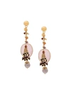 Gas Bijoux Serti Pondicherie Gem Earrings In Pink