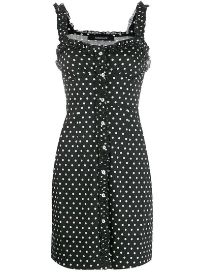 Andamane Polka Dot Mini Dress - Black