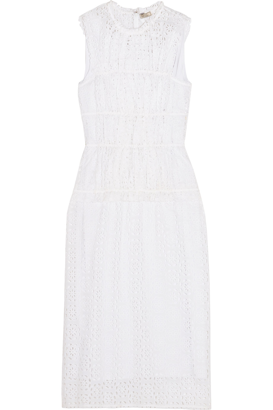 Nina Ricci Broderie Anglaise Cotton Midi Dress | ModeSens