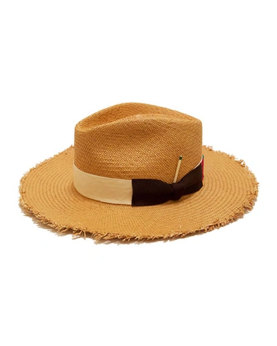 Nick Fouquet Melisande Straw Fedora Hat In Golden Brown