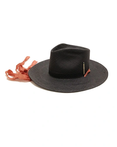 Nick Fouquet Brock X Nick 1 Straw Panama Hat In Black