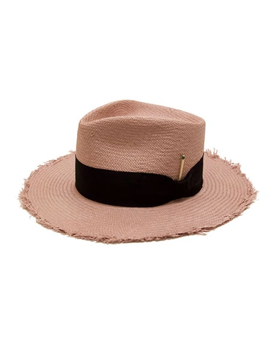 Nick Fouquet Exuma Straw Fedora Hat In Baby Pink