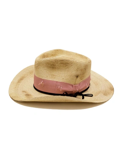 Nick Fouquet Distressed Straw Cowboy Hat In Natural
