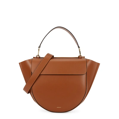 Wandler Hortensia Big Leather Top Handle Bag In Tan