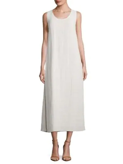 Lafayette 148 Textured Linen Sleeveless Dress In Pebble