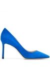 Jimmy Choo Romy 85 Spitze Pumps Aus Wildleder In Elektrischem Blau In Blue