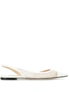 Jimmy Choo Fetto Slingback Flats In White