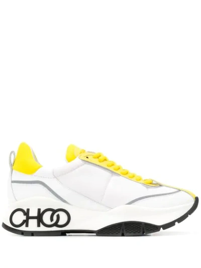Jimmy Choo 50mm Raine Leather & Neoprene Sneakers In White
