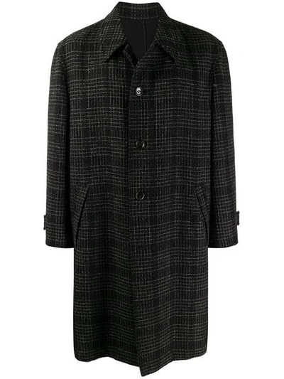 Pre-owned Comme Des Garçons 1997's Checked Midi Coat In Black