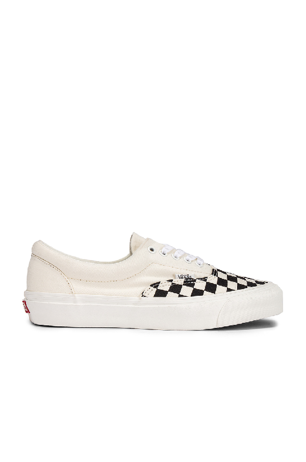 vans black & white podium check era shoes