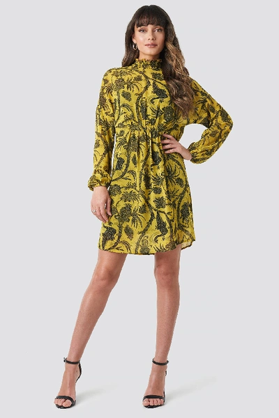 Na-kd Gathered Front Print Dress - Multicolor,yellow