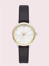 Kate Spade Rosebank Scallop Leather Strap Watch, 32mm In Black