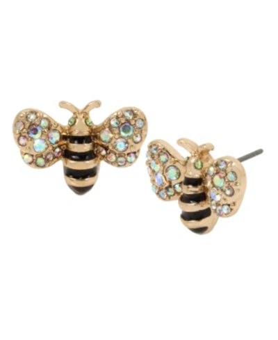 Betsey Johnson Bumble Bee Stud Earrings In Yellow