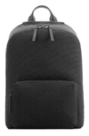 Troubadour Slipstream Nylon Backpack In Black Nylon/ Black Leather