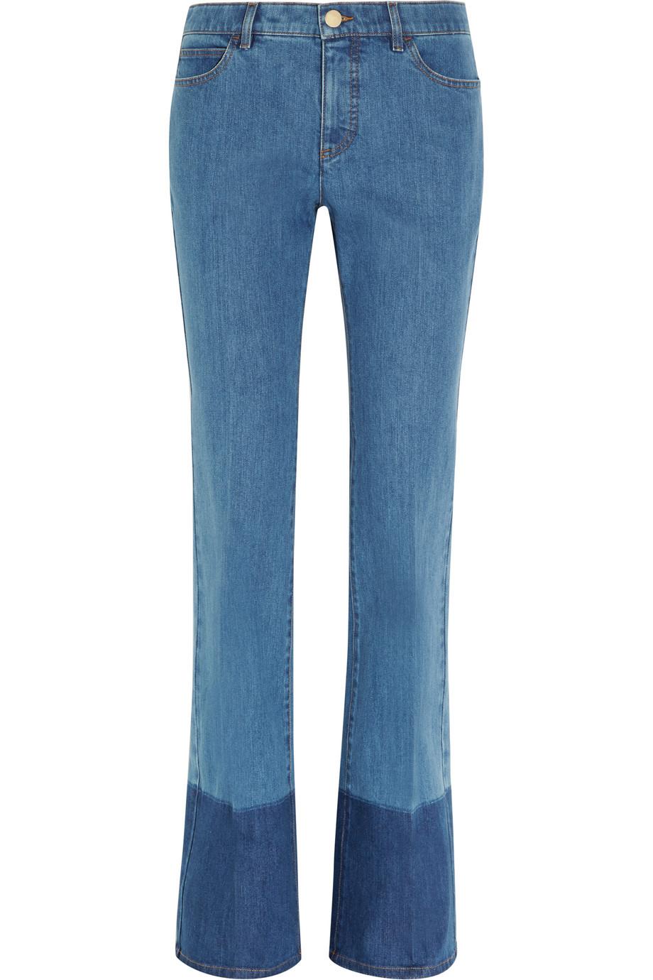 Valentino Two-tone Mid-rise Flared Jeans | ModeSens