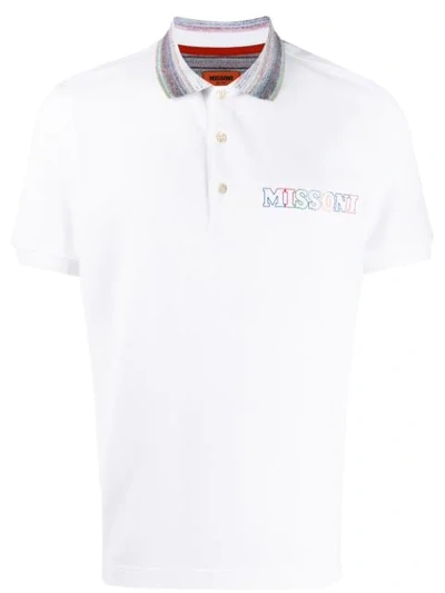 Missoni Printed Logo Polo Shirt In White