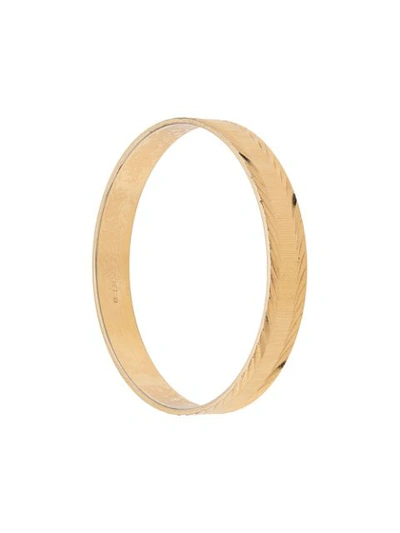 Pre-owned Monet Vintage Monet  1970s Monet Textured Bangle - Gold