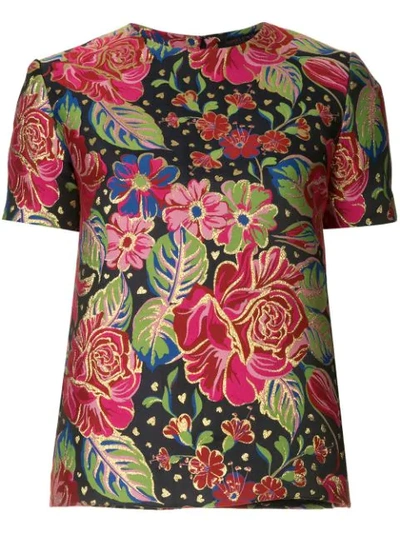 Manish Arora Short-sleeved Floral Top In Multicolour