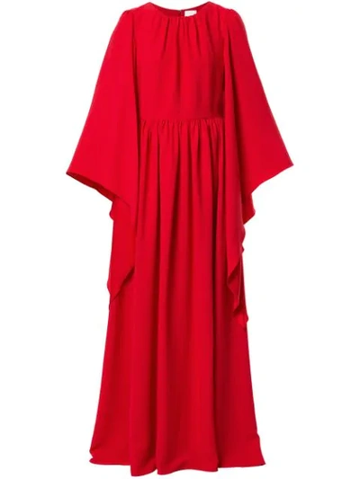 Ingie Paris Draped Caftan Maxi Dress In Red