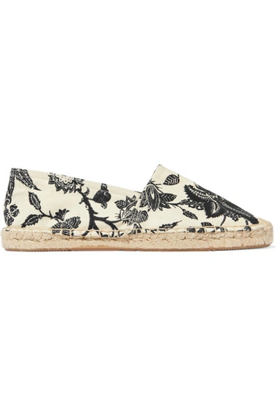 Isabel Marant Canaee Floral-print Canvas Espadrilles In Black