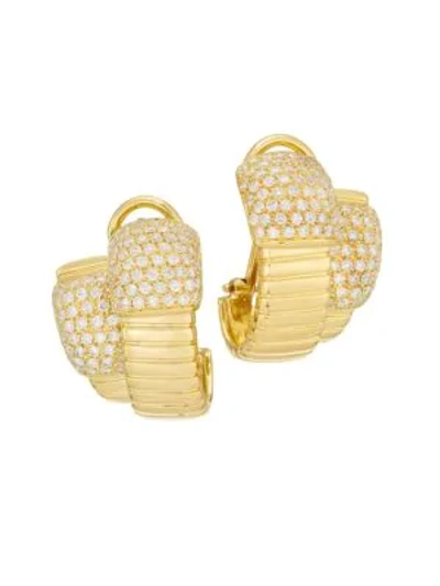 Alberto Milani Via Brera 18k Yellow Gold & Diamond Double Layer Earrings