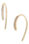 Lana 14k Diamond Mini Hooked Earrings In Yellow Gold