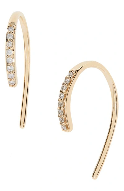 Lana 14k Diamond Mini Hooked Earrings In Yellow Gold