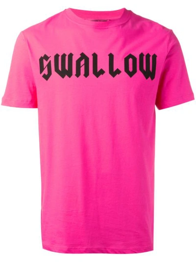 Mcq By Alexander Mcqueen Swallow Printed Cotton Jersey T-shirt In Fuchsia