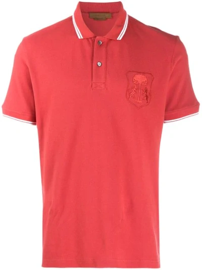 Corneliani Short Sleeved Polo Shirt In Red