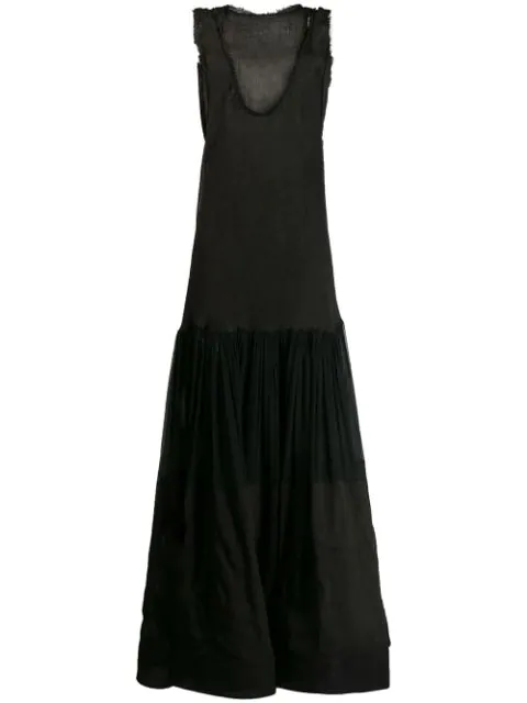 Alberta Ferretti Sheer Tank Dress In Black | ModeSens