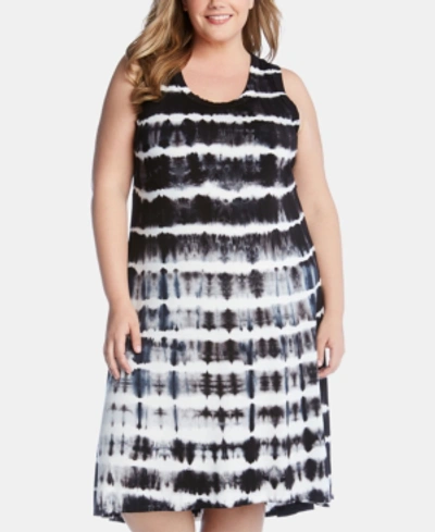 Karen Kane Plus Size Tie-dyed High-low Dress In Tie Dye