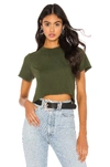 Hanes X Karla The Baby Tee In Green. In Fatigue