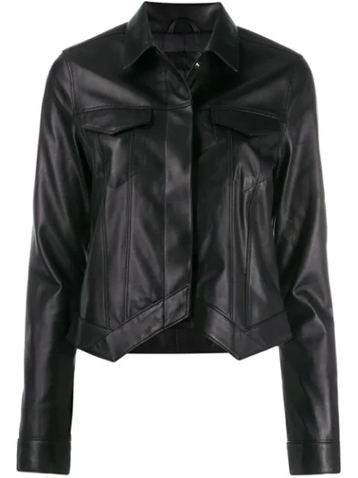 Rta Asymmetric Leather Jacket In Black