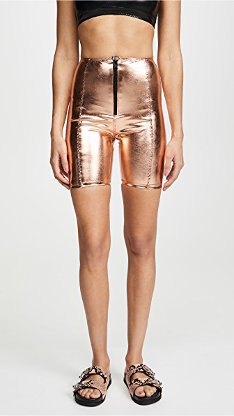 gold biker shorts