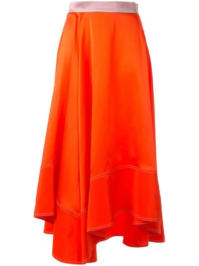 Roksanda Shona Asymmetric Skirt In Orange