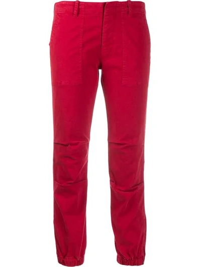Nili Lotan Cropped Military Trousers In Red