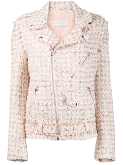 Faith Connexion Tweed Zip Jacket In Pink