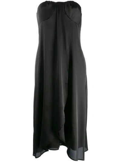 Federica Tosi Strapless Drape Dress In Black