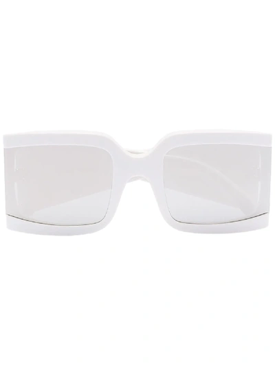 Celine Eyewear 镜面方框太阳眼镜 - 白色 In White