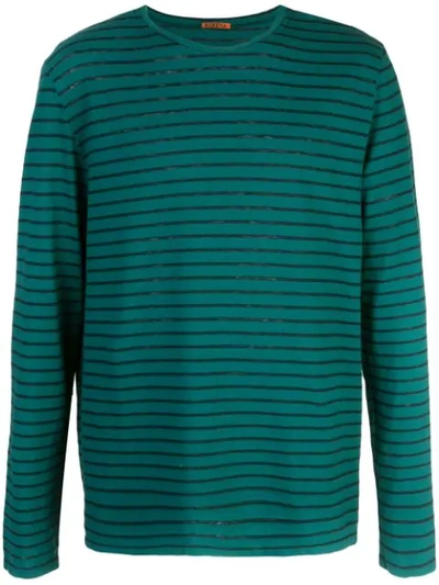 Barena Venezia Longsleeved Striped T-shirt In Green