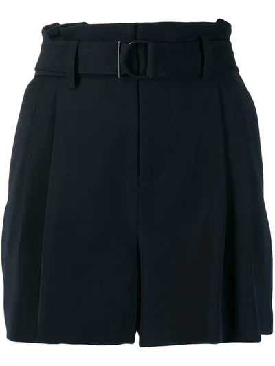 Vince Belted Pleat Detailed Shorts - Blue