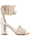 Strategia Woven Open Toe Sandals - Gold